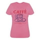 thumbnail image 1 of Playera George para Dama, con Estampados de una Taza de Café y Frases Rosa Talla CH, 1 of 4