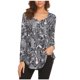thumbnail image 4 of Puntoco Mujeres Moda Impreso Casual V-Cuello Manga Larga Camiseta Suelta Blusa tops Puntoco Puntoco-3925, 4 of 6