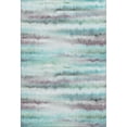 thumbnail image 2 of Addison Rugs Mayfield Premium Machine Washable Transitional Stripes Teal Rectangle Rug, 9' X 12' Machine Washable Transitional Stripes Teal Oversized Sherpa Throw Blanket, 2 of 6