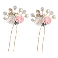 thumbnail image 1 of horquillas retro para el pelo de novia con diseño de flores acrílicas, hojas y diamantes de imitación., 1 of 5