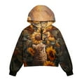 thumbnail image 5 of Xixirimido Cat and Sunflower Pattern Kids Hoodies for Girls Half Zip Hoodie Sweatshirt 3D Graphic Long Sleeve Pullover Crop Tops with Pocket for Fall Winter Size 9-10, 5 of 7