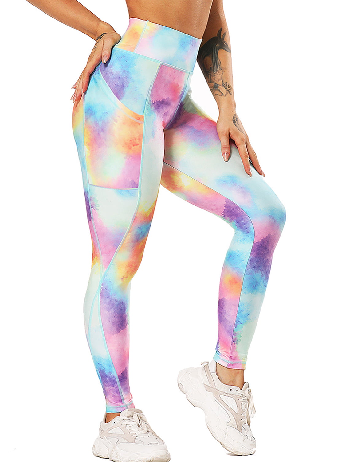 Custom Leggings Women High Waist Soft Yoga Workout Stretch Printed Unicorn Rainbow Stretchy Capris Pants 