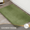 thumbnail image 3 of Evlmd Bathroom Rugs, Green Shaggy Soft and Absorbent Bath Rug, Non-Slip, Thick Plush Machine Washable Dry Bath Mats for Bathroom, Tub and Shower, 24" x 16", 3 of 8