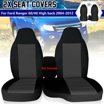 2pcs/Set Fit for Ford Ranger 60/40 Highback 2004-2012, Car Pickup Truck Front Seat Covers Center (Console armrest Cover Not Included), Black Dark Gray