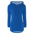 thumbnail image 4 of UACY Teen Girls Fuzzy Hoodies Cute Sherpa Plush Pullover Hooded Sweatshirts Kids Plain Soft Fleece Winter Sweater Outwear (Dark Blue, 9-10 Years), 4 of 5