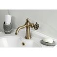 thumbnail image 2 of Kingston Brass KS3543RKZ Wendell One-Handle Single-Hole Bathroom Faucet with Knurled Handle and Push Pop-Up Drain, Antique Brass, 2 of 6
