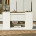 thumbnail image 7 of Aukfa Vanity Dresser Storage Cabinet with Glass Tabletop for Women Bedroom,White, 7 of 7