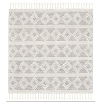 SAFAVIEH Natura Alondra Southwestern Wool Area Rug, Ivory/Black, 6' x 6' Square