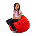 thumbnail image 2 of Big Joe Strawberry PlushiPals Super Soft Bean Bag Chair for Kids, Ultra-Soft Plush Polyester Blend, 2.5 feet Refillable, 2 of 9