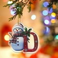 thumbnail image 4 of Personalized Christmas Letter Ornaments with Deer Pendant - Wooden Christmas Tree Baubles for Custom Holiday Decorations(D), 4 of 4