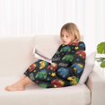 thumbnail image 4 of Colorful Controllers Games Stars Black Pattern Blanket Hoodies for Kids 6-13YR Oversize Wearable Blanket Hoodies for Boys Girls Teens, 4 of 7