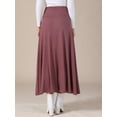 thumbnail image 4 of DARING DIVA Women's Foldable High Waist Flowy Flare Maxi Skirts S Burgundy, 4 of 6