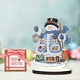 thumbnail image 4 of Decoración de mesa de arte de diamante de muñeco de nieve de Navidad de madera para decoración de escritorio de oficina en casa, 4 of 9