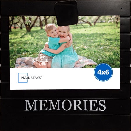 Mainstays 4x6 'Memories' Sentiment Black Clip Picture Frame