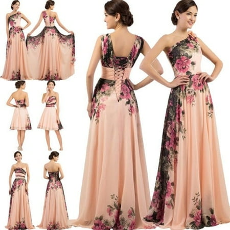 Elegant Women Sexy Floral Evening Formal Party Ball Gown Bridemaid Long Dress