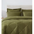thumbnail image 3 of Cannon 200 Thread Count Percale Oversized Comforter Set Olive Green Cotton 3-Piece King Comforter Set, solid color themed, for Men and Women, OEKO-TEX Certified Confidence, 3 of 6