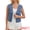 Light Blue, variant on DARING DIVA Women's V Neck Button Up Sleeveless Cropped Denim Vest S Light Blue