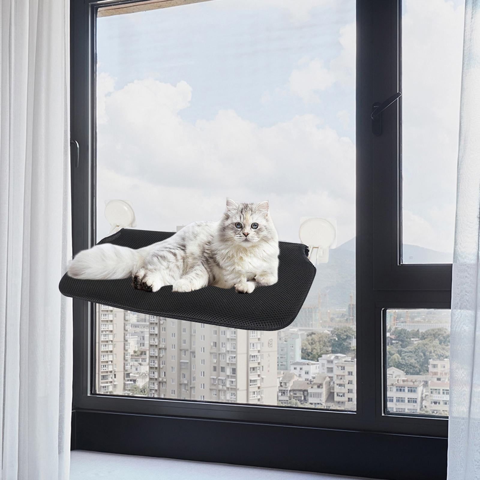 Bvdfgk Cat Window Perch Cat Window Hammock Large Cats Washable Furniture Sunbathing Bed Black