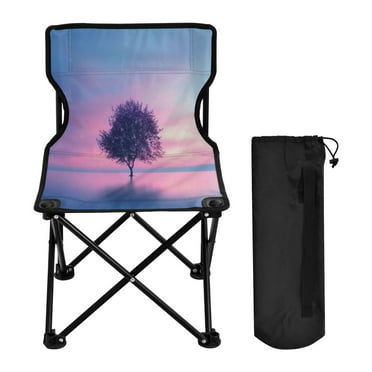 WOBOGO Pink Tree Camping Chair Convenient Four Corner Backrest Folding Stool Can Hold Up to 220lbs