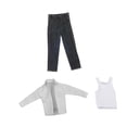 thumbnail image 2 of Figuras de acción 1/12, conjunto de camisa y pantalones , decoración de muñecas, ropa de muñeca de moda negro, 2 of 9