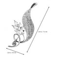 thumbnail image 4 of Elegant Rhinestone Brooch for Women with Silver Alloy Material and Sparkling Design Fits Most Occasions 2.5 inch, 4 of 8