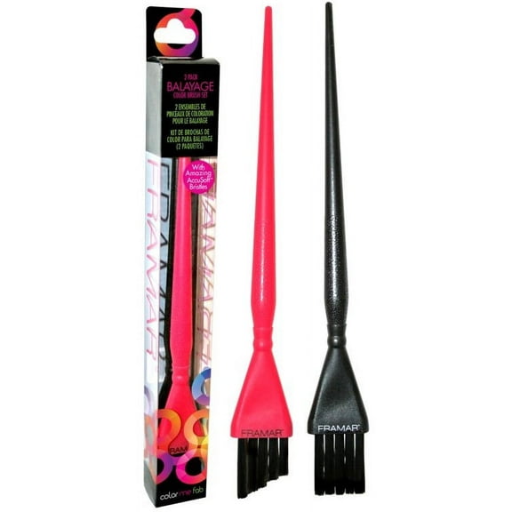 Framar 2pc Balayage Brush Set - Black, Pink