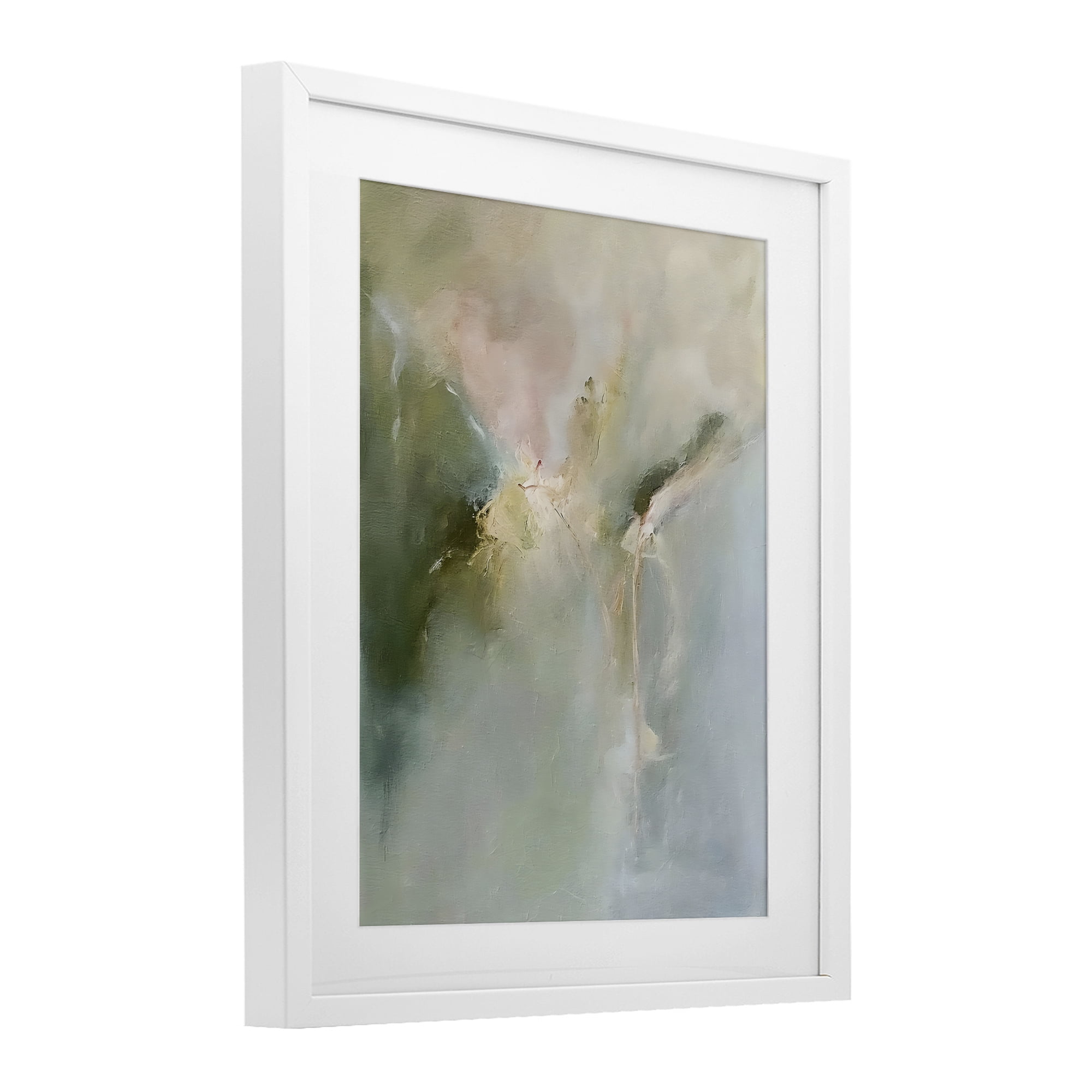 Stupell Industries Ethereal Brushwork Harmony White Framed Print Under Glass, design by Riley B