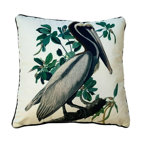 John James Audubon Brown Pelican Filled Cushion