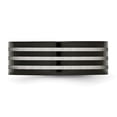 thumbnail image 3 of Titanium Polished 8mm Black IP-plated w/Satin Stripes Band, 3 of 6