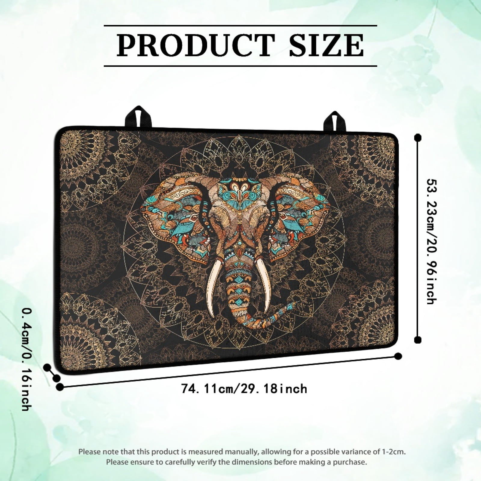 ZIATUBLE Flat Top Stove Cover Mat Versatile Stove Top Cover for Electric Stove Glass Ceramic Top Stove Cover Induction Cooktop Mat Kitchen Decor, 29 x 21 Inch, Bohemia Mandala Flower Elephant