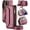 Burgundy, variant on Leather Case for iPhone 12 Mini Case, Crossbody Wallet Phone Case with RFID Blocking Kickstand, Anti-Drop Wireless Charging Card Slots, PU Leather Shoulder Bag Clutch Adjustable Strap