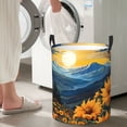 thumbnail image 5 of Sikiie Elegant Sunset Sunflower Print Round Dirty Clothes Basket, Waterproof Standing Foldable Storage Basket, for Laundry Room, Bedroom, Bathroom Storage-Medium, 5 of 6