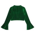 thumbnail image 4 of YONGHS Kids Girls Velvet Cardigan Bolero Open Front Long Sleeve Shrug Shawl Cover Up for Dress Green 4, 4 of 5