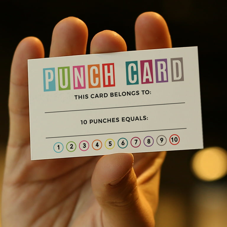 Koyal Wholesale Rainbow Square Reward Punch Cards, Loyalty Cards for Small  Business Customers, 100-Pack