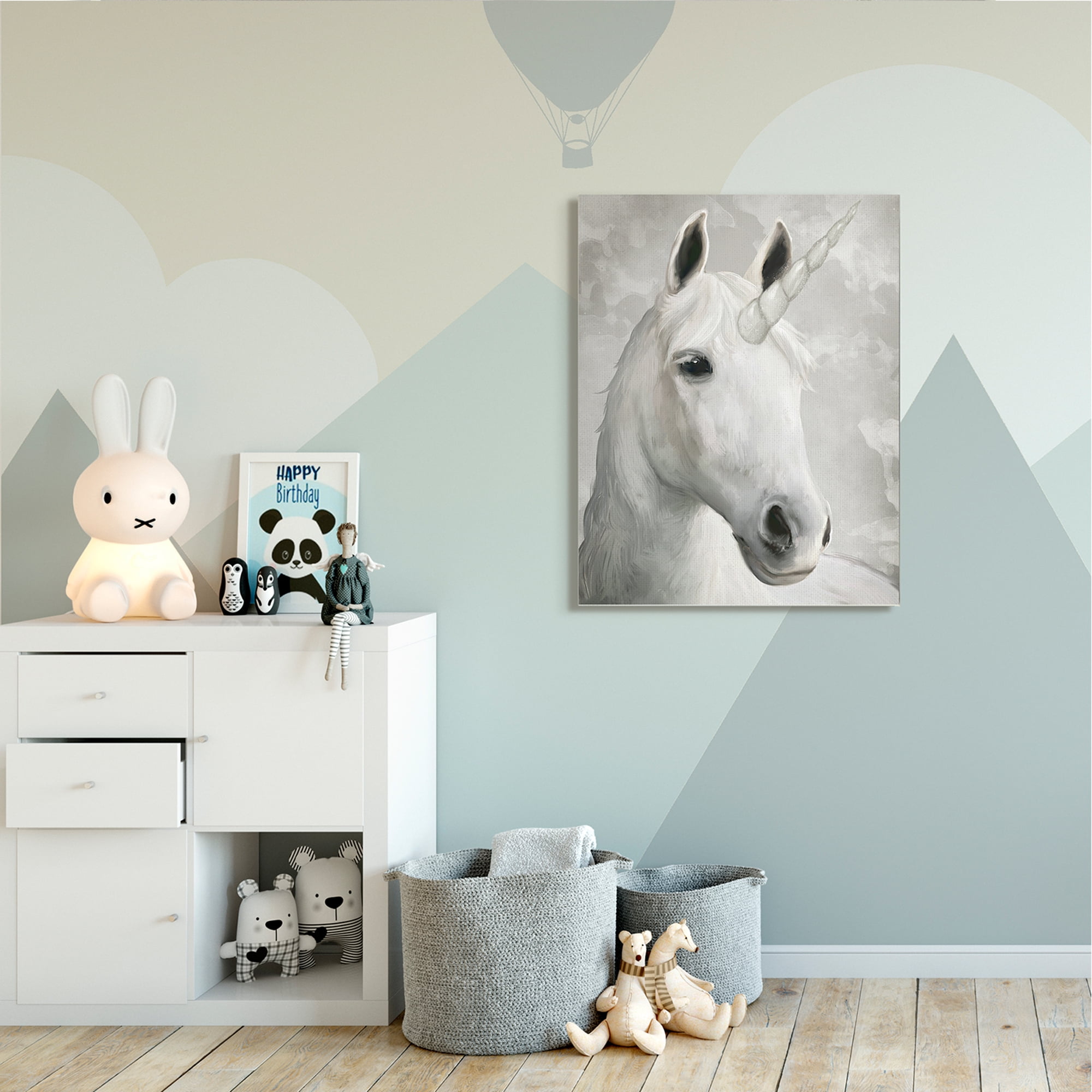 Stupell Industries Majestic White Unicorn Wild Mythical Animal Animals & Insects Painting Gallery Wrapped Canvas Art Print Wall Art, 36 x 48