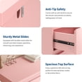 thumbnail image 3 of Commode Rose pour Chambre, Commode Double à 6 Tiroirs, Commode Moderne en Bois pour Salon, 3 of 7