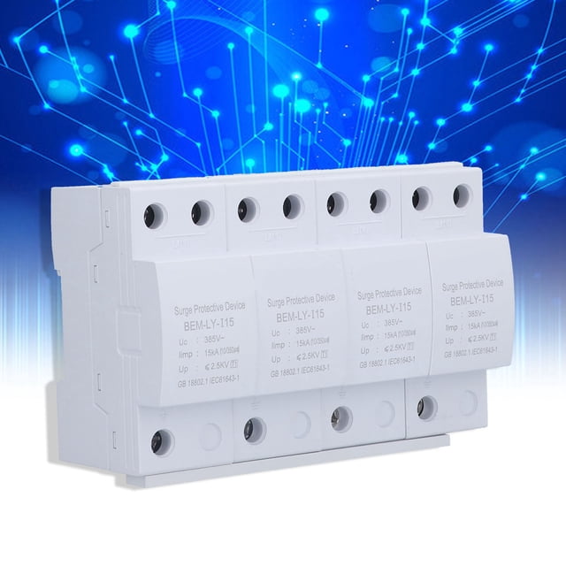 Dispositivos De Protección Contra Sobretensiones, Dispositivo Pararrayos Protector De Carcasa Retardante De Llama 15KA 4P 220 V/385 V Para Construcción Para Exteriores Para El