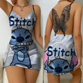 thumbnail image 1 of Vestidos de fiesta con nudo de lazo, minivestido de Disney Stitch, falda de pijama, superficie satinada, moda para mujer, verano 2024, encaje Sexy sin espalda, Disney, 1 of 5