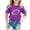 Purple, variant on Little Girls Summer Cute Tops Glitter Graphic Short Sleeve Tee Top Size 8-9T ,Blue