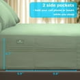 thumbnail image 3 of Deep Pocket King Fitted Sheet with Straps - Fits Mattresses Up to 21" Thick - 3 Piece Bed Sheets - Moisture Wicking, Cooling & Soft Fitted Sheet & Pillow Cases (Light Green), 3 of 6