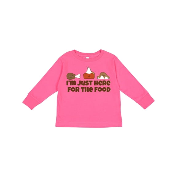 Inktastic I'm Just Here for the Food Boys or Girls Long Sleeve Toddler T-Shirt