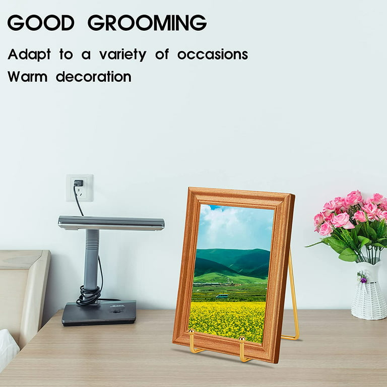 Wooden Plate Stands, Wooden Decorative Plate Stand, Wooden Display Stand,  For Home Decorations, Picture Frame, Easels, Artwork (1pcs, Brown)