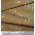 thumbnail image 3 of Soimoi Rayon Fabric Girl & Waiter Men Print Sewing Fabric Yard 42 Inch Wide, 3 of 3