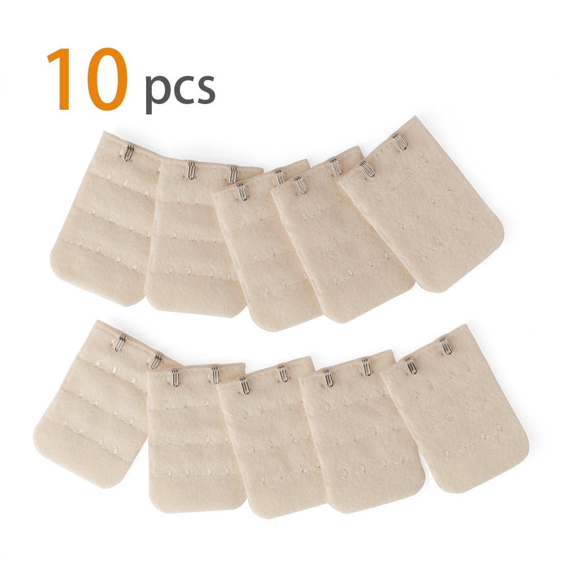 Unique Bargains Bra Extender with 3 Rows and 2 Hooks Beige 10