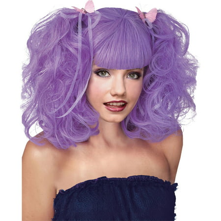 Morris Costumes Womens Polyester Pixie Lavender Puffy Pigtails Wig, Style MR177021