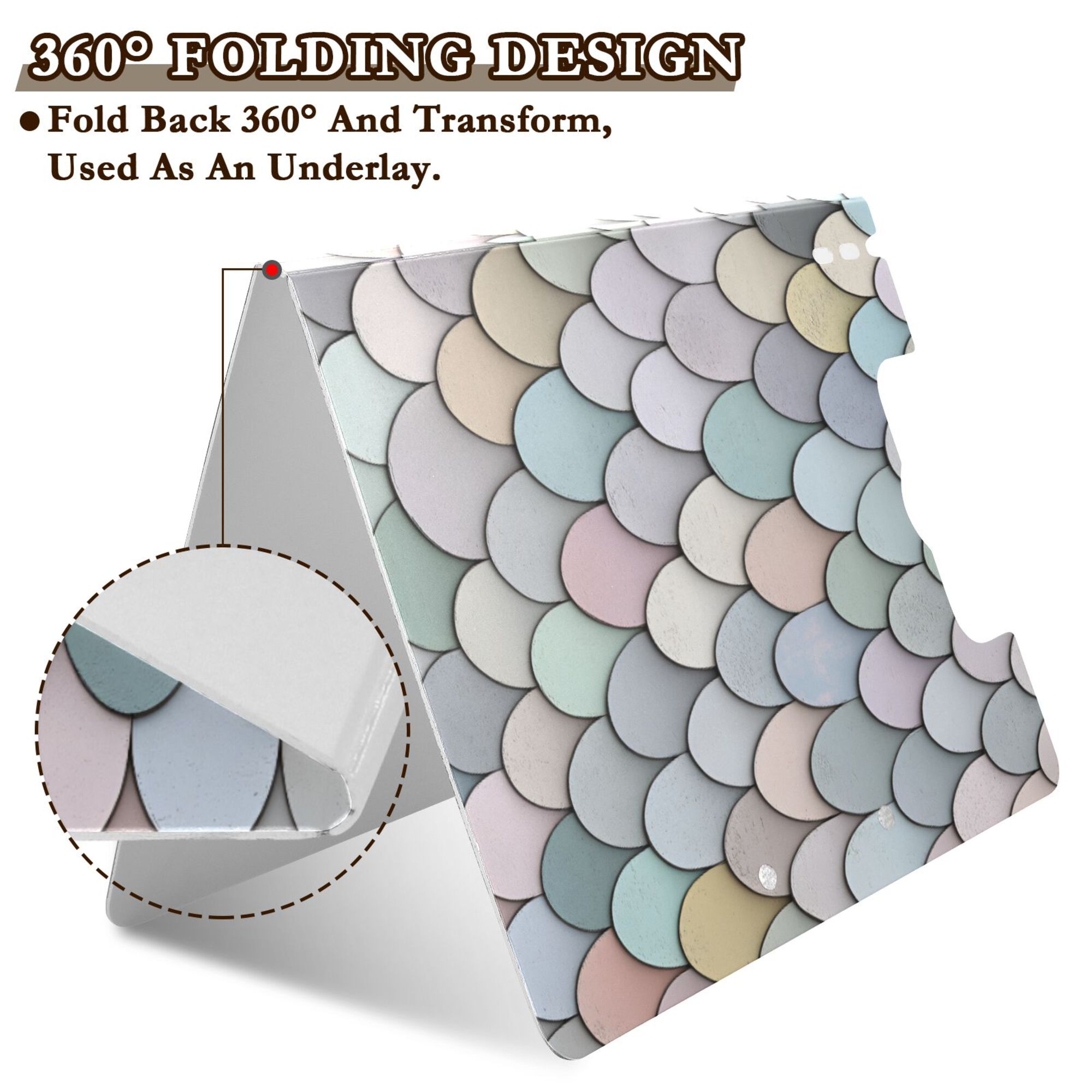 FORMRS A4 Clipboard Folder with Pen Holder Horizontal Foldable School Office Binder, Light Blue Shimmering Pattern
