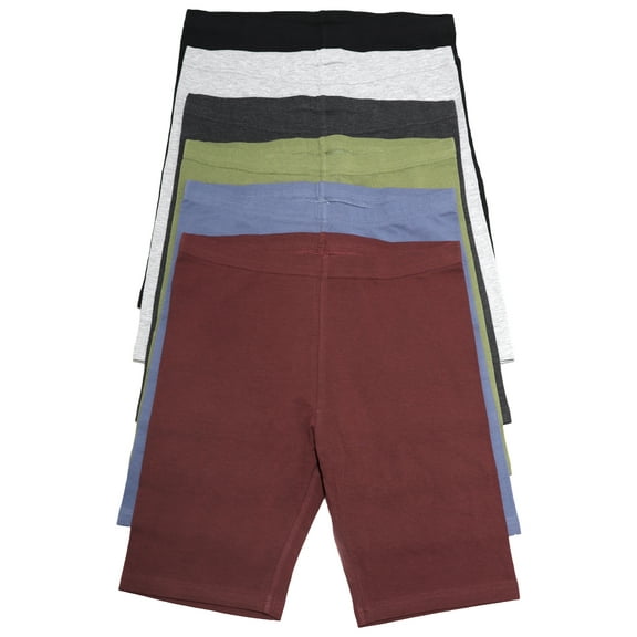 Angelina Women's Cotton Mid Thigh Safety Bike Short Panties (6-Pack)