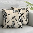 thumbnail image 3 of Qinduosi Designer Animal Print Throw Pillow Cover,Light Yellow Checkered Zebra Pattern,Decorative Square Pillowcases Cushion for Bed Living Room Outdoor Car White, 3 of 5