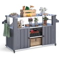 thumbnail image 4 of AECOJOY 43" Outdoor Grill Table with Storage Cabinet, BBQ Prep Cart with Wheels, Outdoor Kitchen Island, Mobile Serving Station for Patio and Garden, Dark Grey, 4 of 8