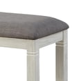 thumbnail image 4 of Benjara Fabric Upholstered Padded Bench with Tapered Feet- Antique White & Gray, 4 of 6